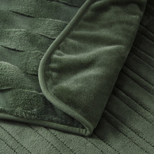 Basketweave Faux Fur Heated Throw